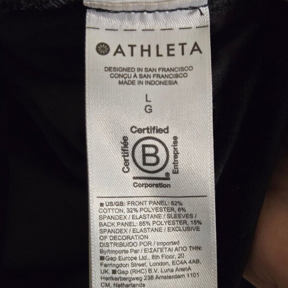 Athleta RetroPlush Velvet Crewneck Pullover Black Mixed Media Size L - Picture 11 of 12